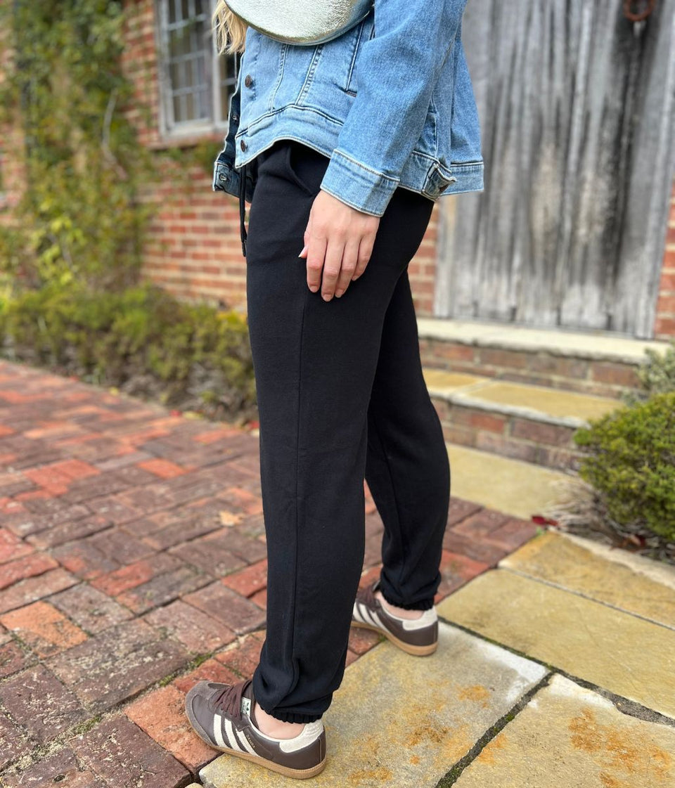 Black Cotton Rich Cuffed Joggers