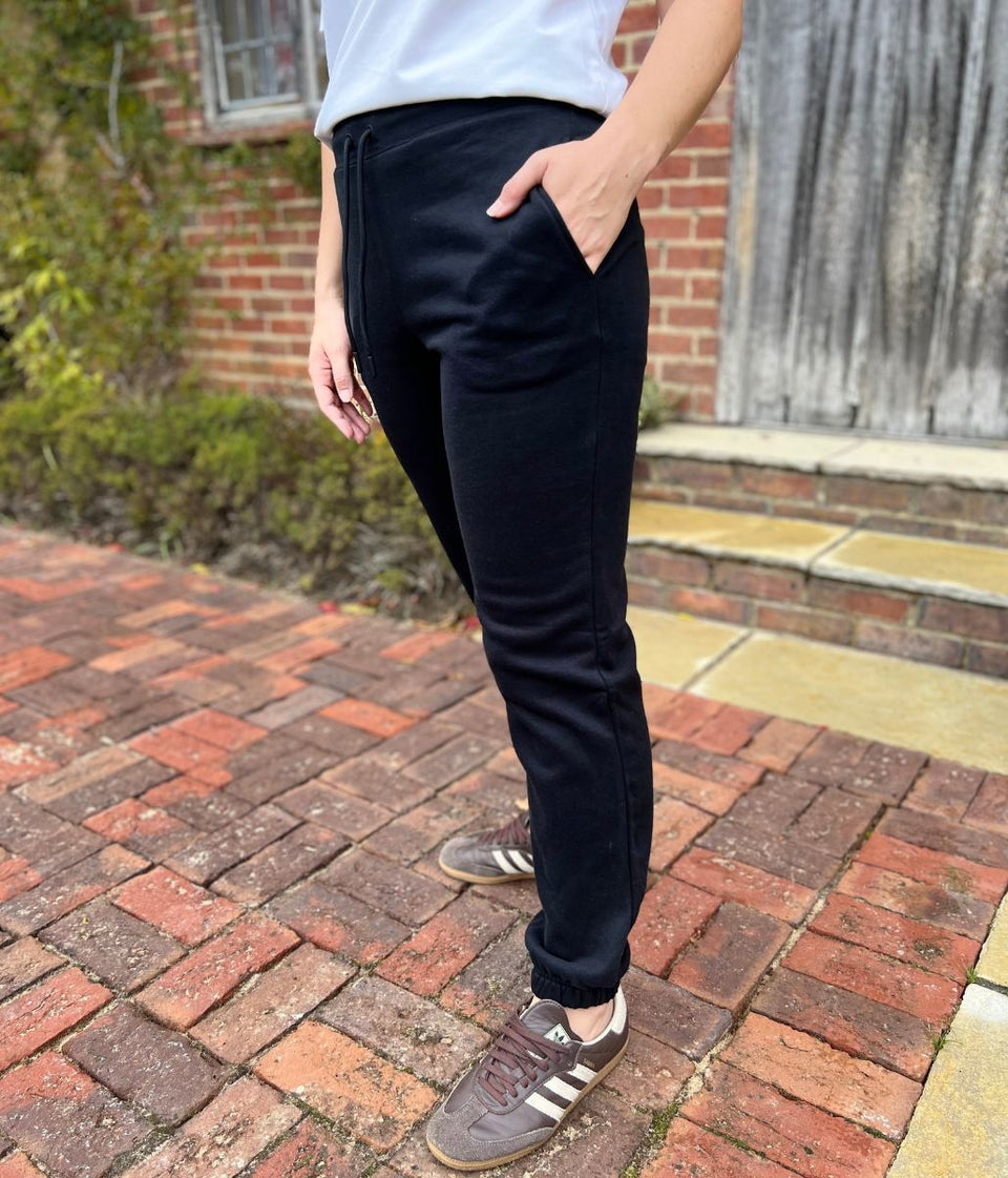 Black Cotton Rich Cuffed Joggers