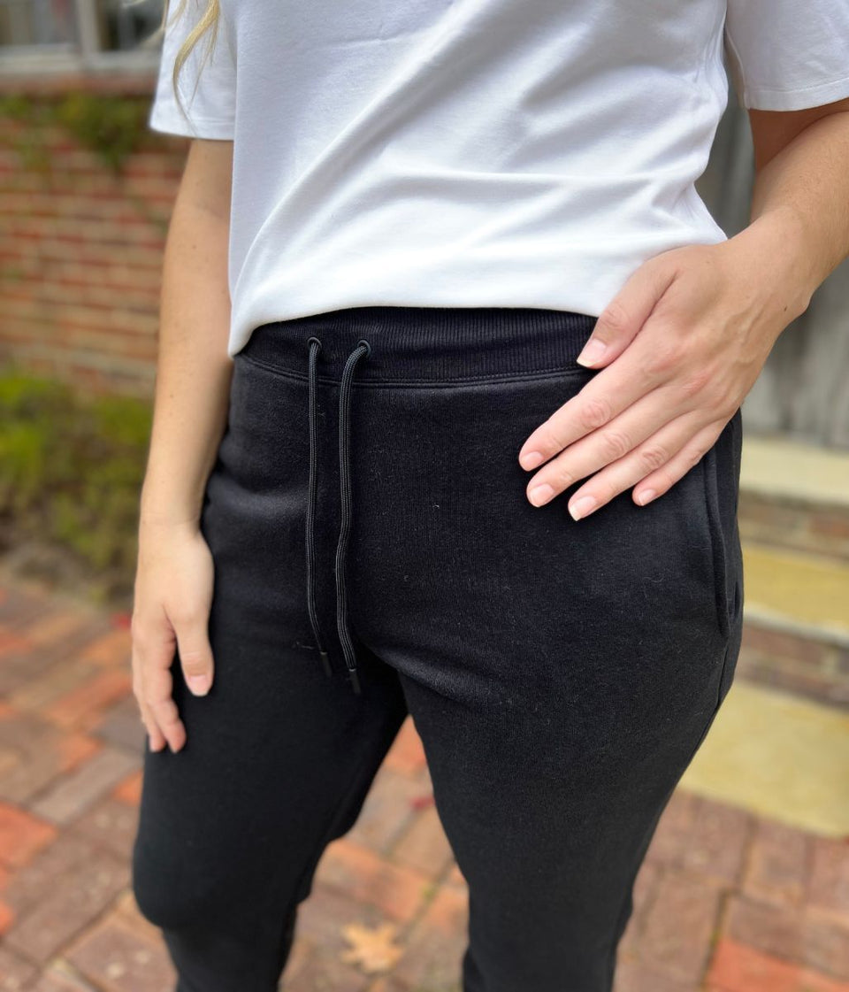 Black Cotton Rich Cuffed Joggers