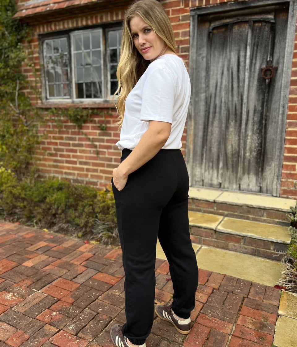 Black Cotton Rich Cuffed Joggers