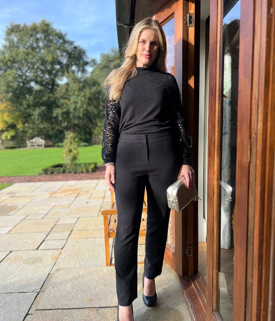 Black Classic Straight Leg Trousers