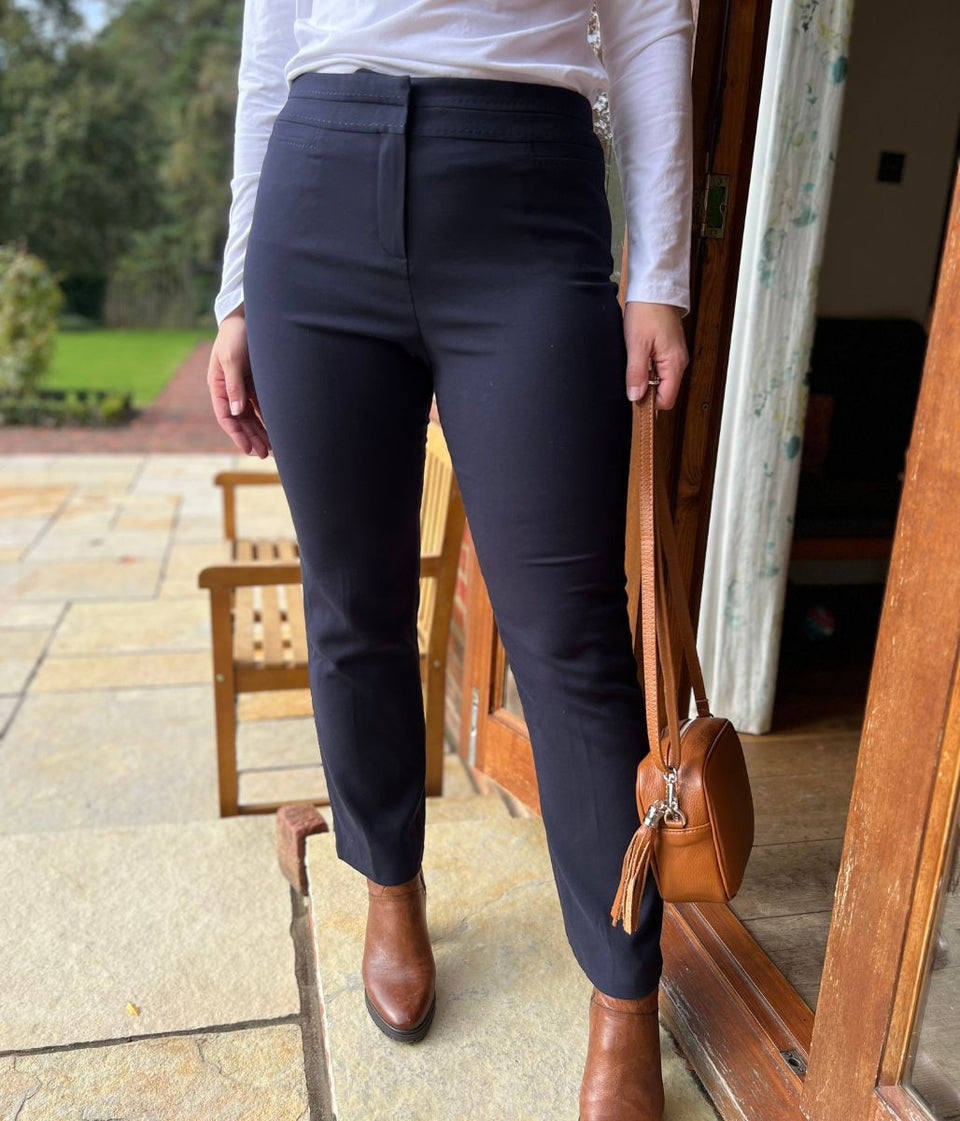 Navy Classic Straight Leg Trousers