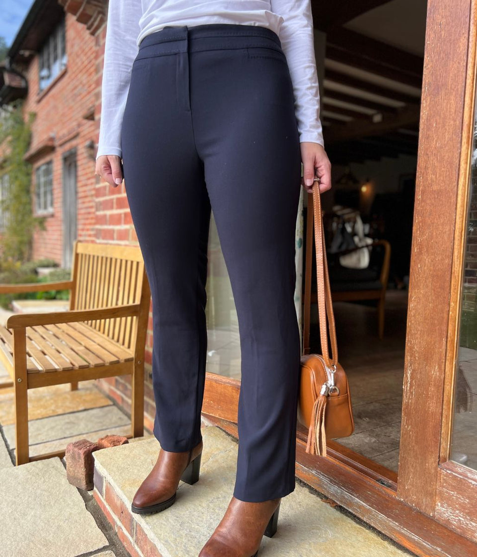 Navy Classic Straight Leg Trousers