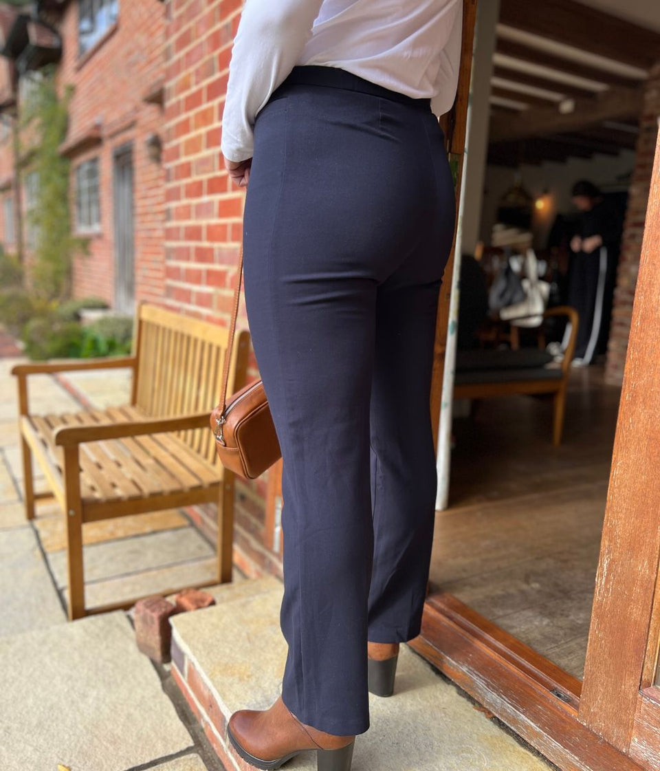 Navy Classic Straight Leg Trousers