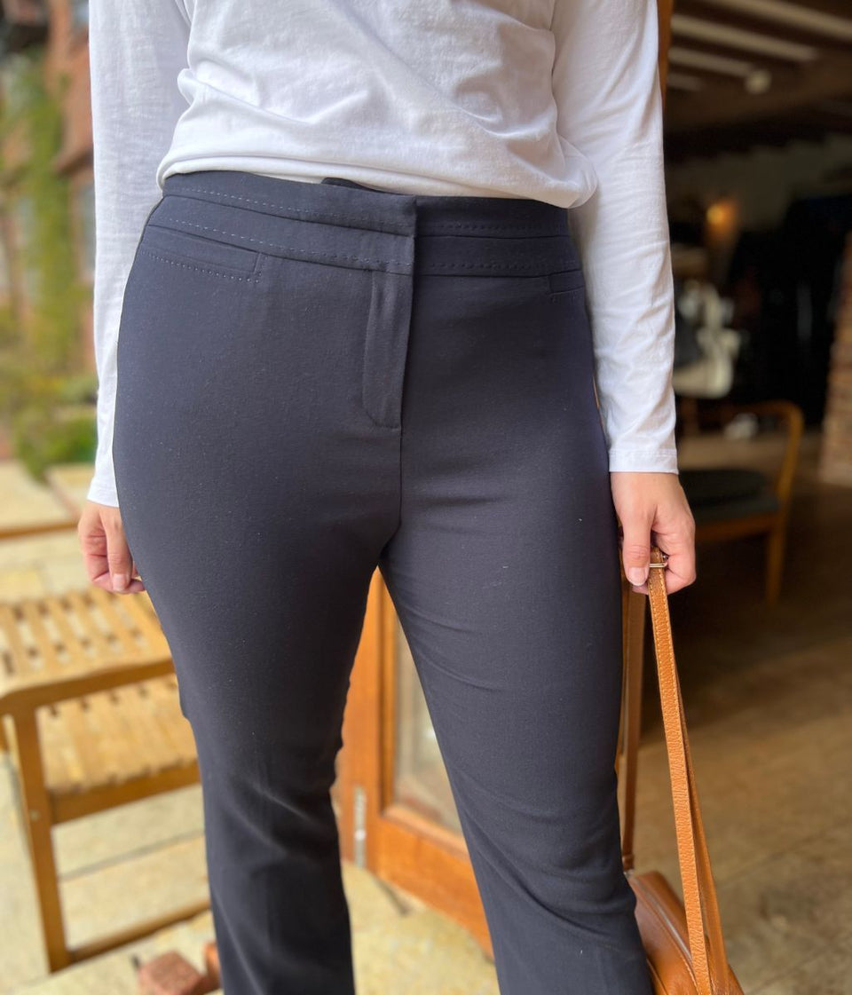 Navy Classic Straight Leg Trousers