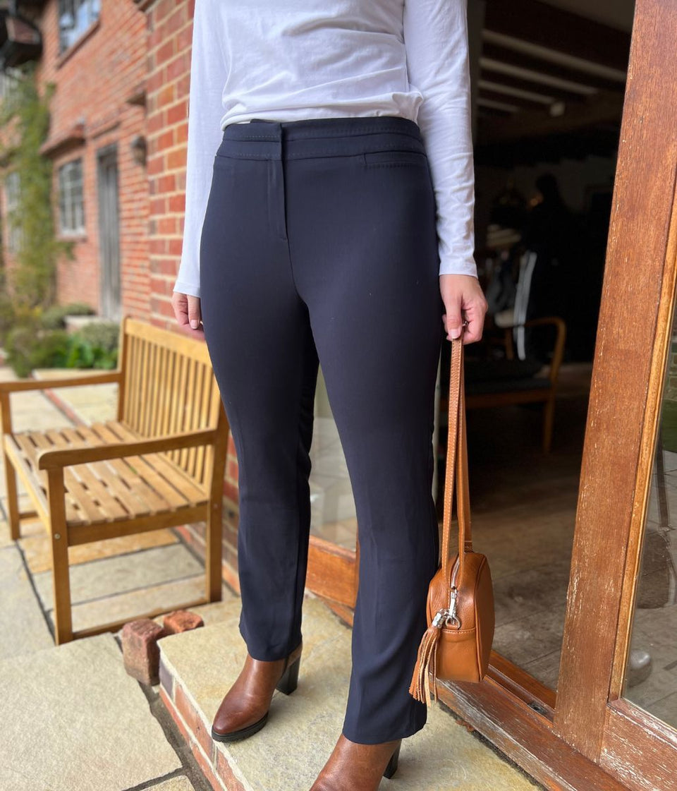 Navy Classic Straight Leg Trousers