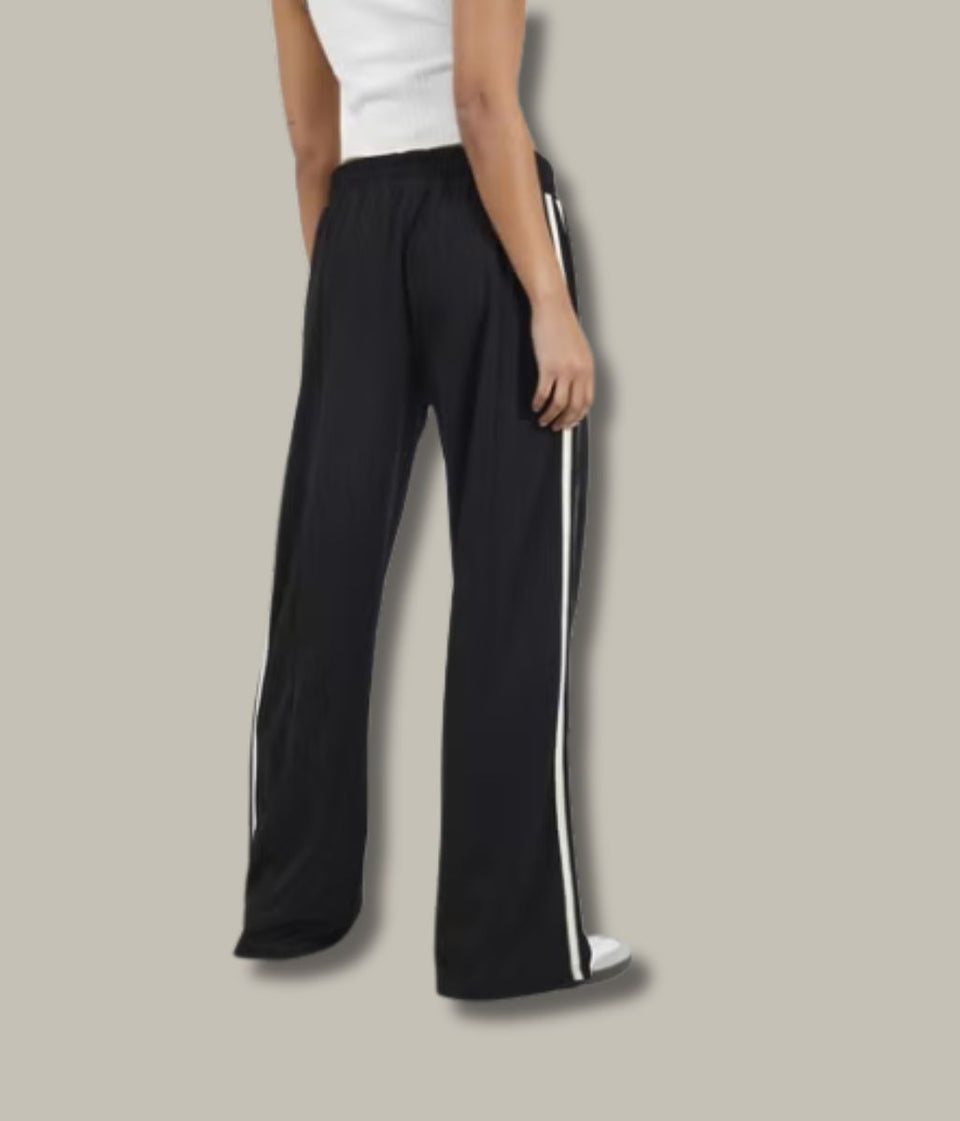 Brave Soul Black Side Stripe Wide Leg Joggers