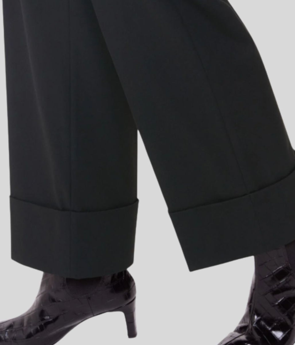 Black Sabrina Turn Up Trousers