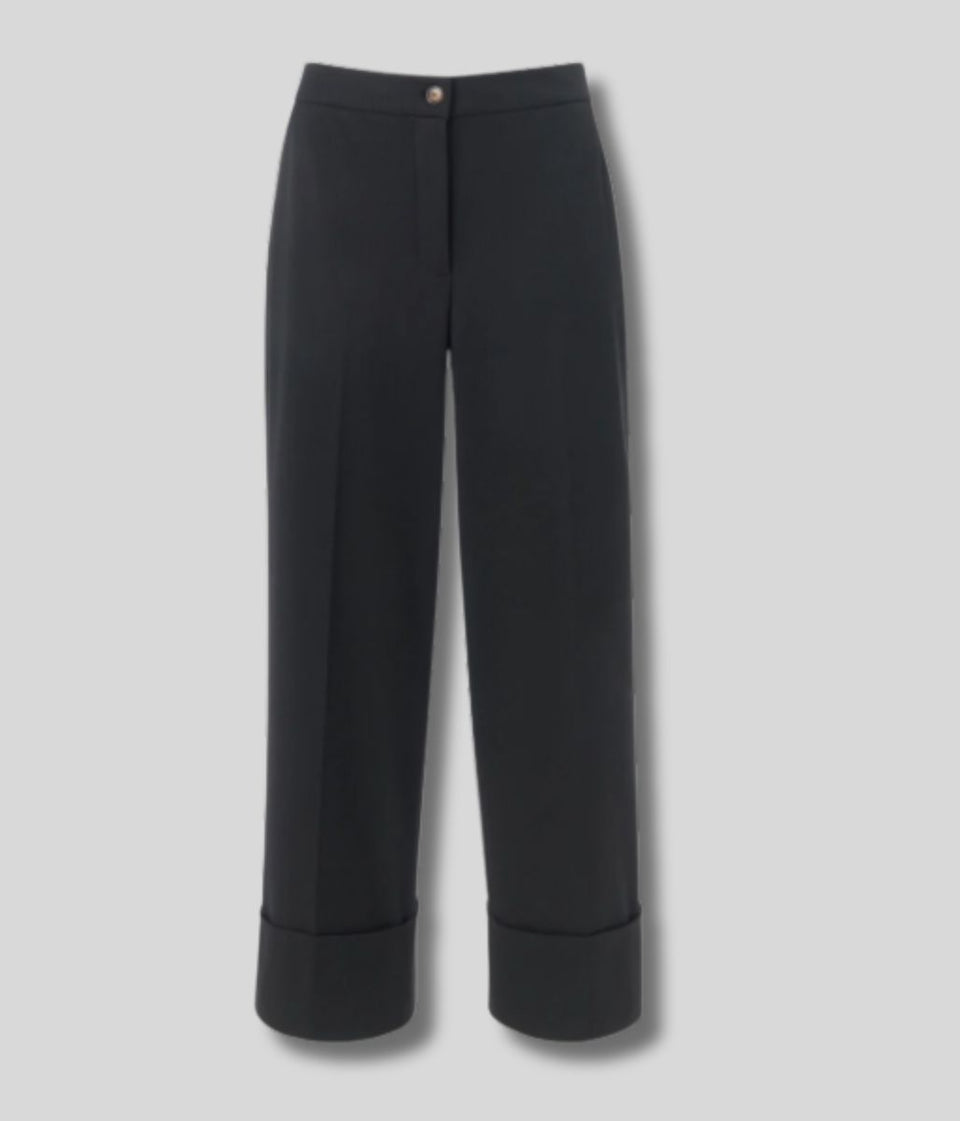 Black Sabrina Turn Up Trousers