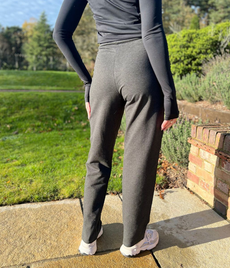 Charcoal Jersey Straight Leg Trousers