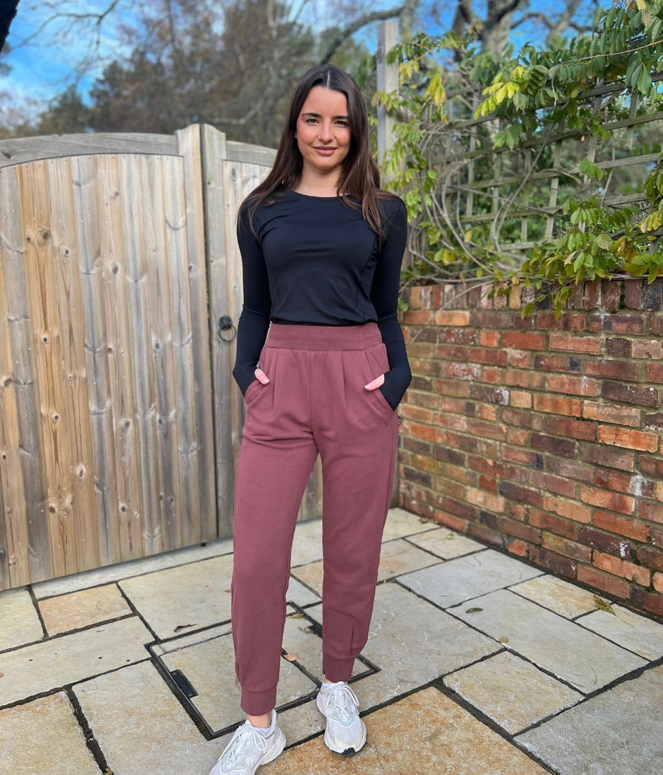 Burgundy Good Move Front Pleat Joggers