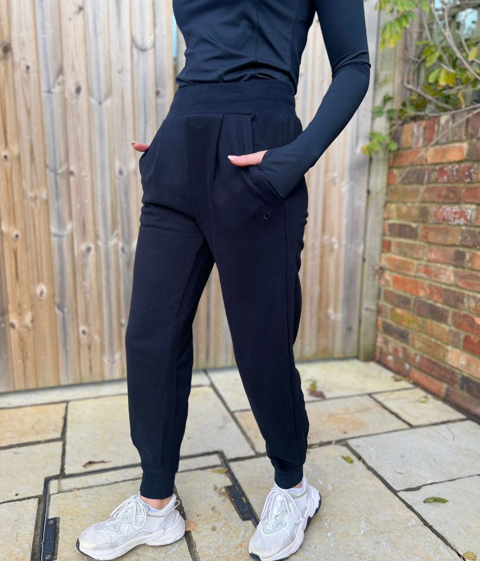 Black Good Move Front Pleat Joggers