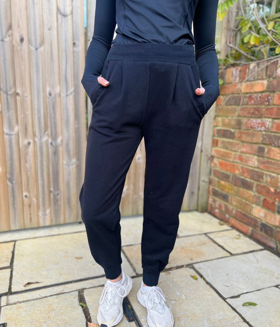 Black Good Move Front Pleat Joggers