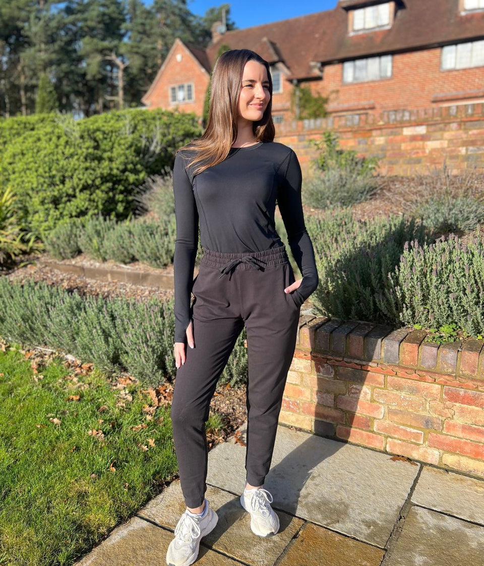 Black Good Move Cuffed Joggers