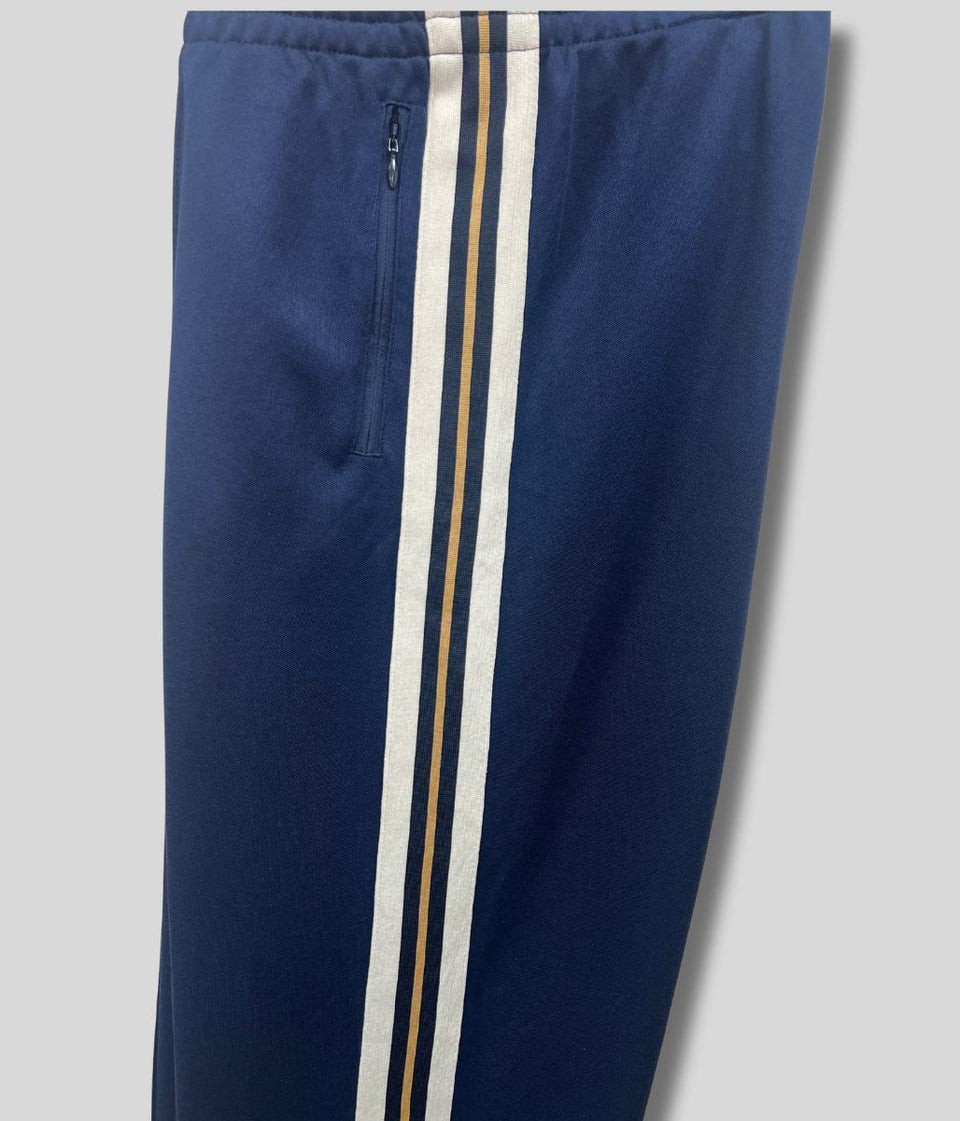 Navy Cotton Rich Retro Side Stripe Joggers