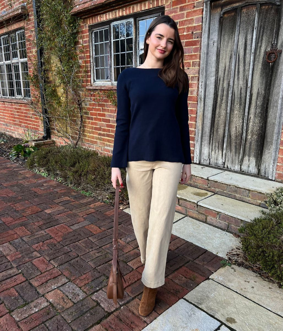 Light Camel Wide Leg Ankle Grazer Jeans