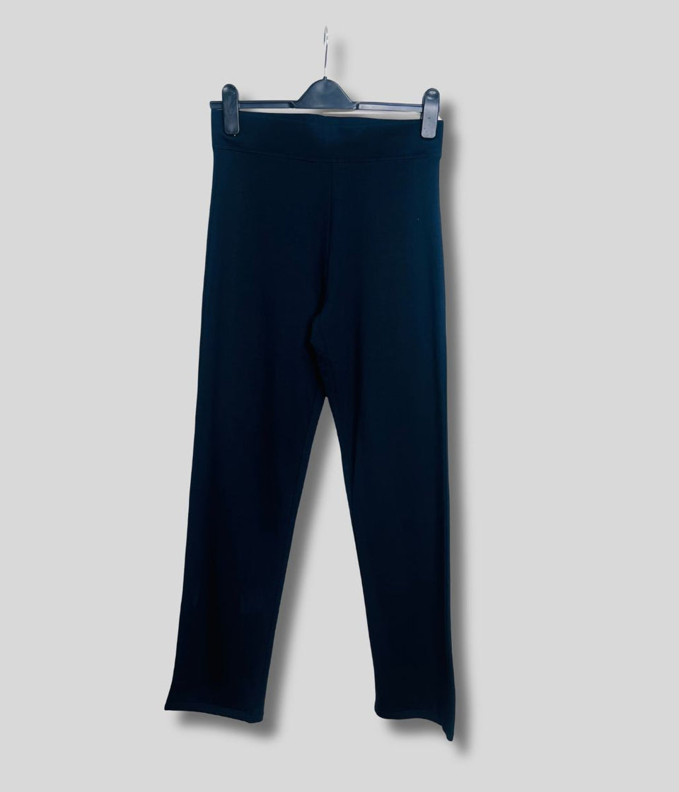 Navy Jersey Straight Leg Trousers