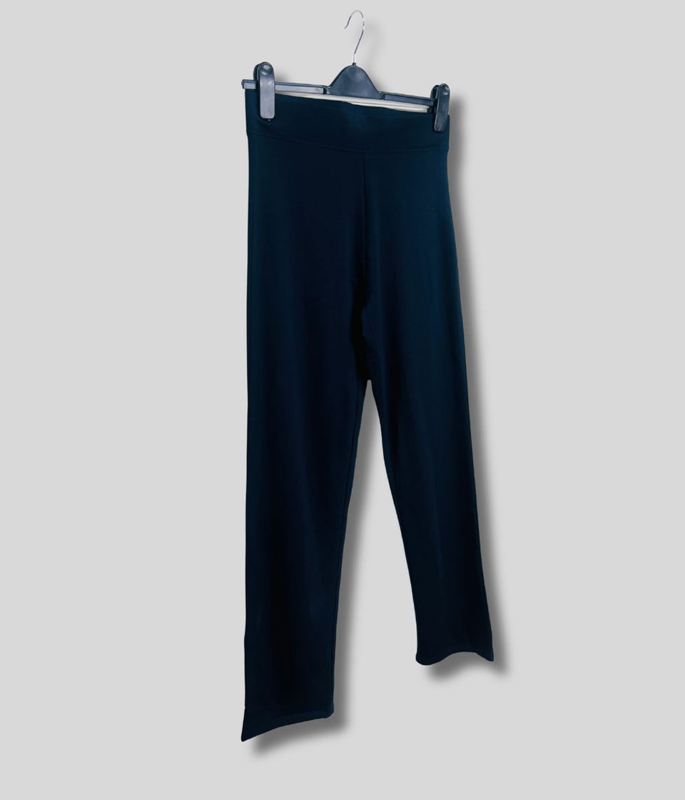 Navy Jersey Straight Leg Trousers