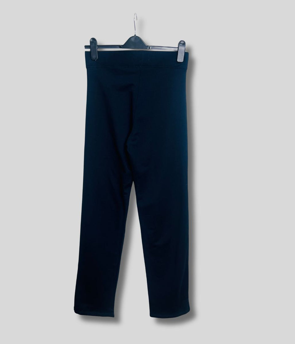 Navy Jersey Straight Leg Trousers