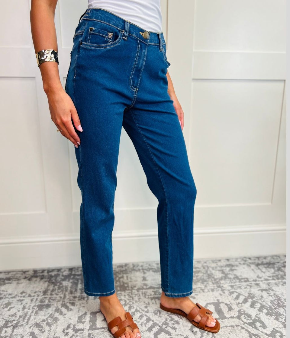 Mid Wash Straight Leg Sara Jeans