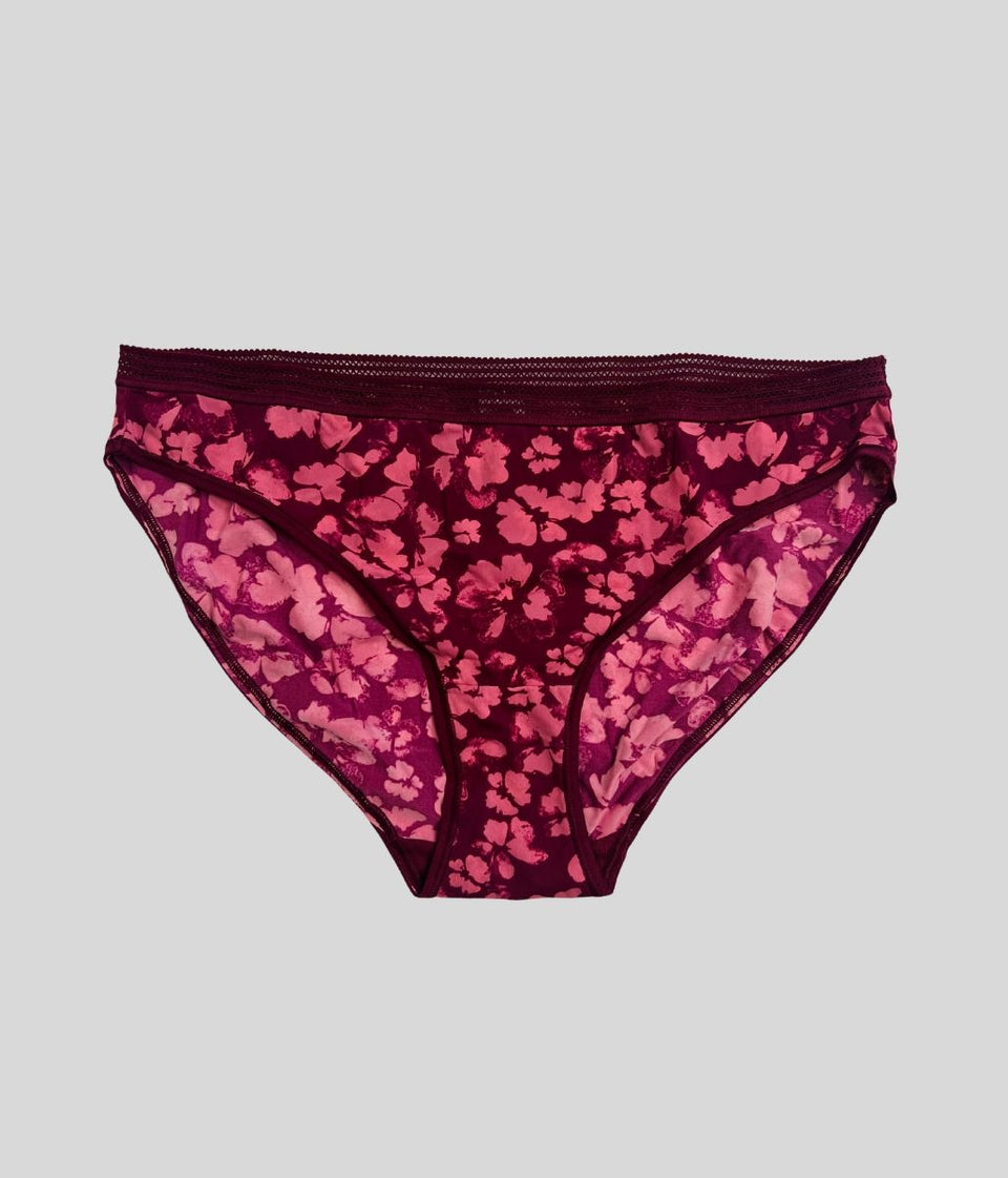 Raspberry Floral 5 Pack Bikini Briefs