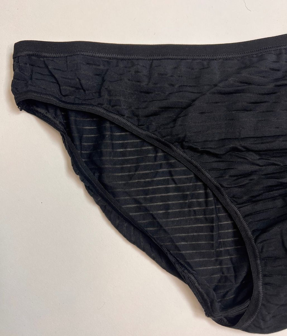 Black 5 Pack Stripe Bikini Briefs