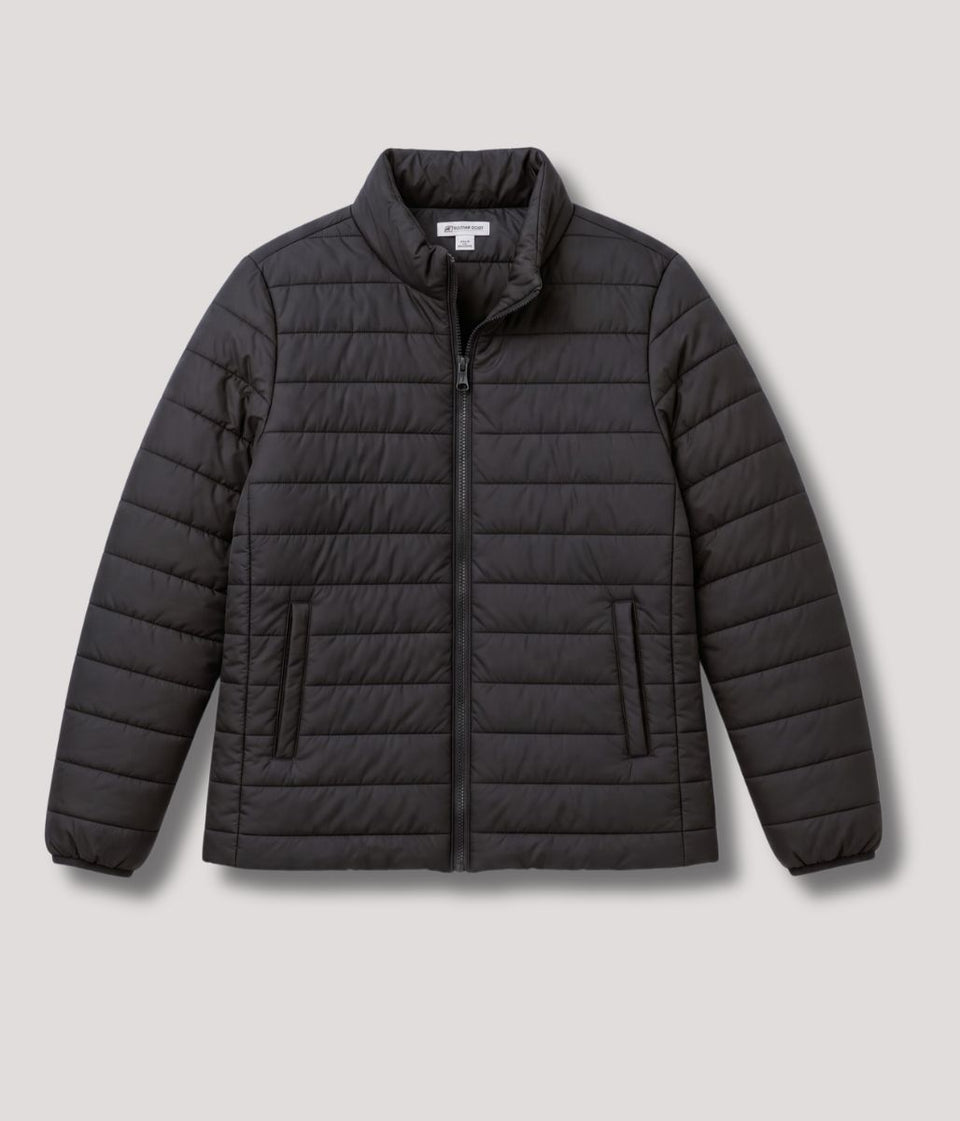Black Lightweight Quilted Padded Casual Jacket