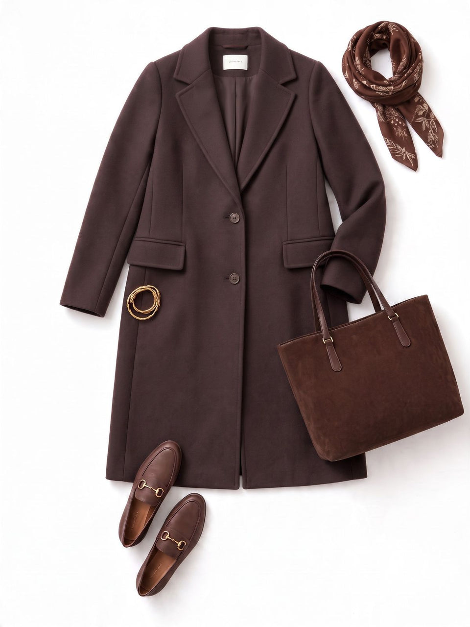 Chocolate Single Breasted Smart Coat