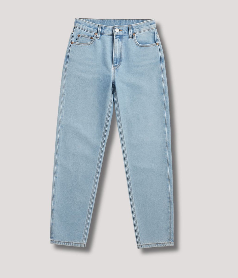 Light Blue Mid Rise Barrel Leg Jeans