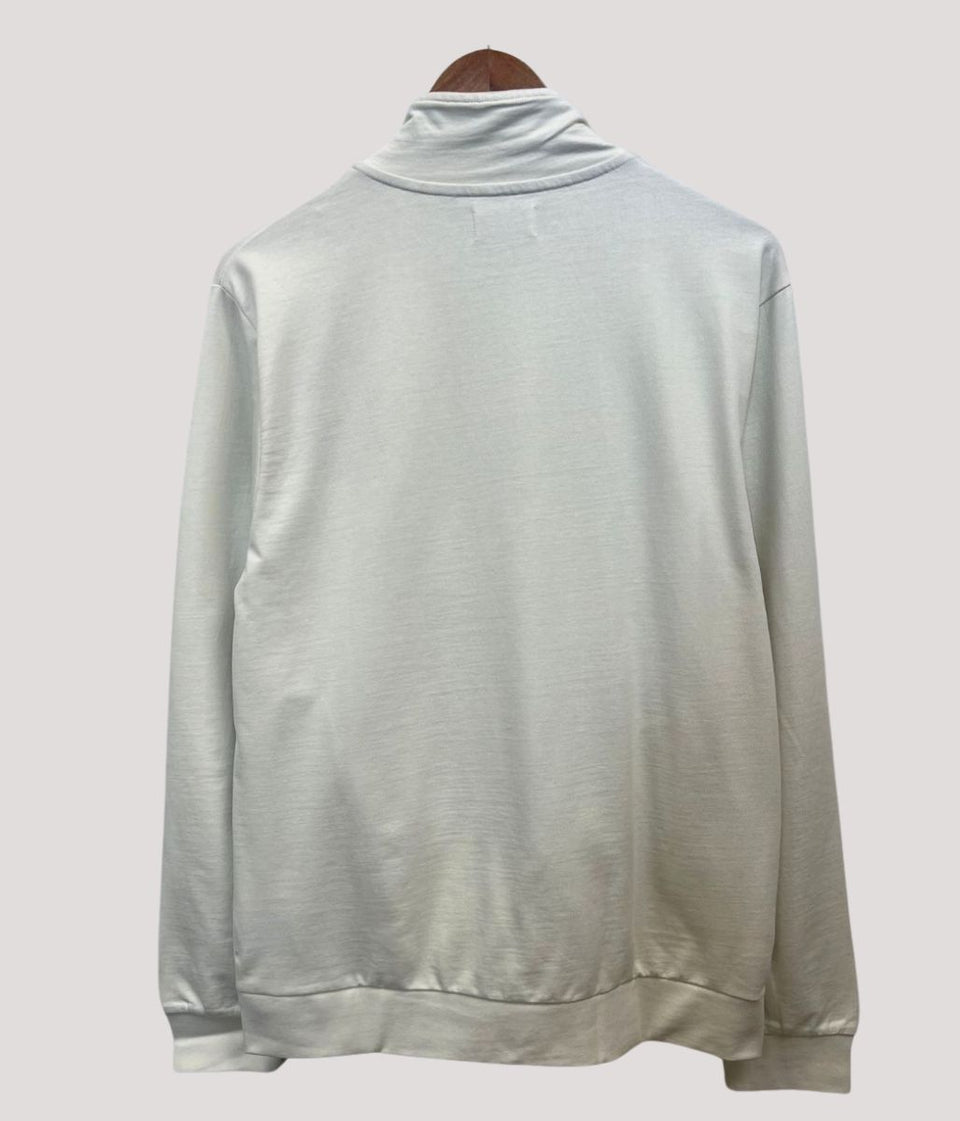 Ivory Aquascutum Active Piping Mock Neck Track Top