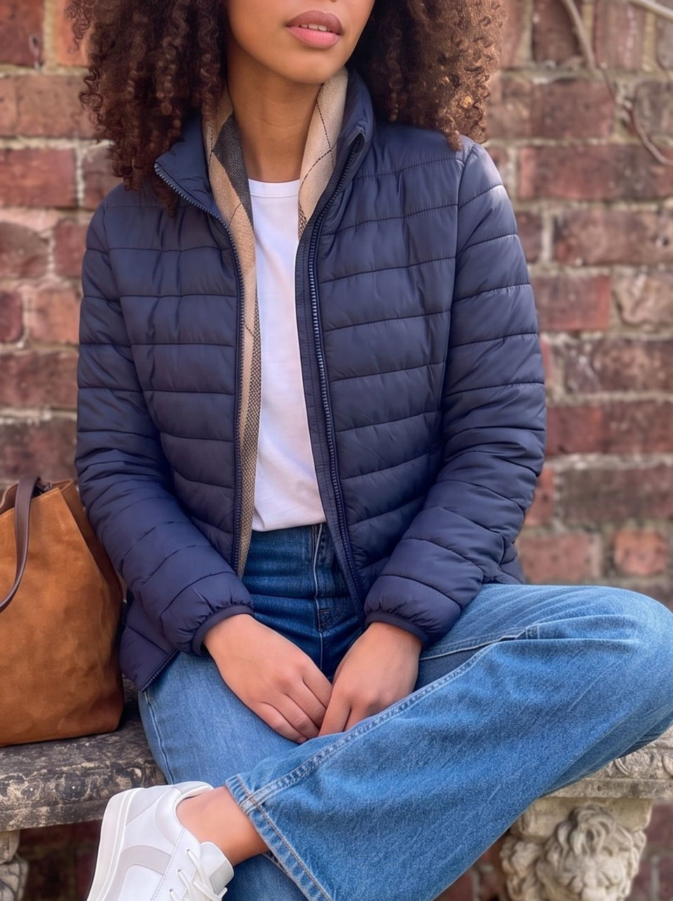 Navy Lightweight Quilted Padded Casual Jacket