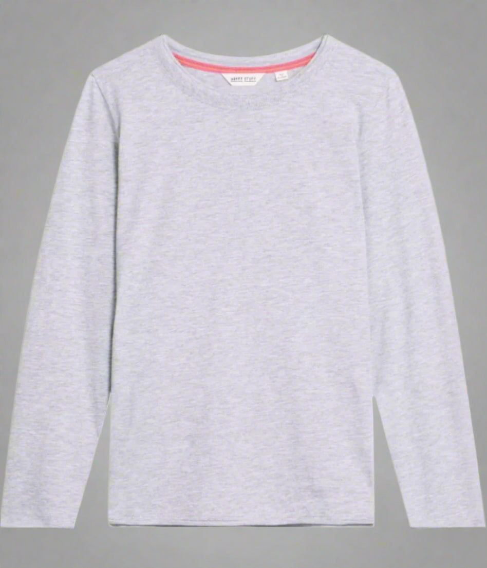 Grey Marl Long Sleeve Top