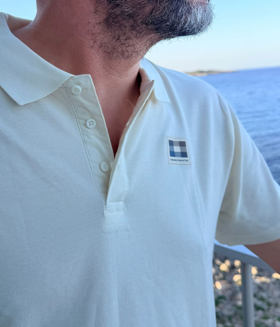 Ivory  Aquascutum Mens Pique Polo Shirt