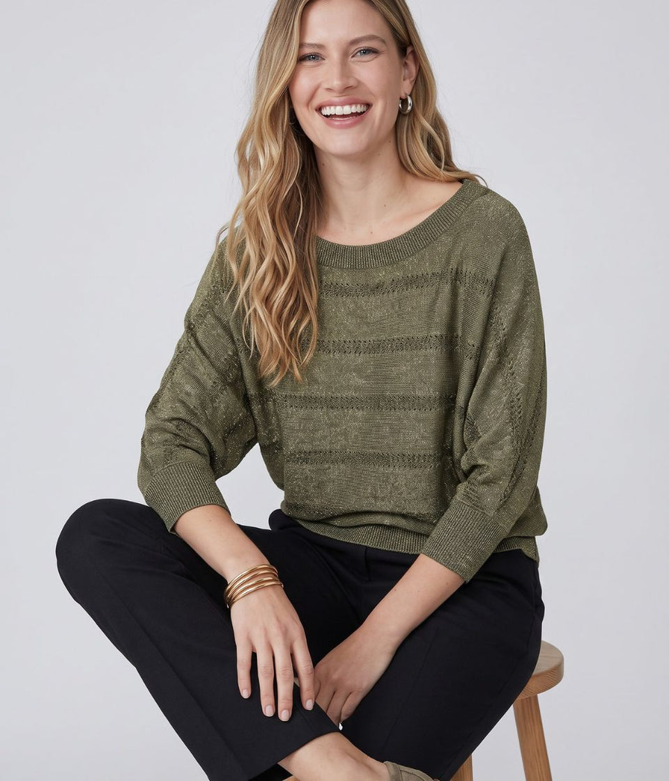 Gold Shimmer Plus Size Batwing Jumper