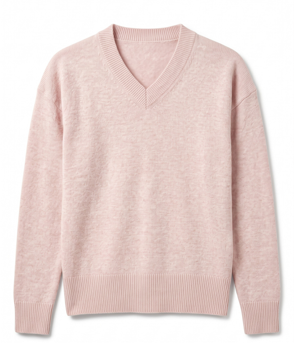 Light Pink Soft V Neck Jumper