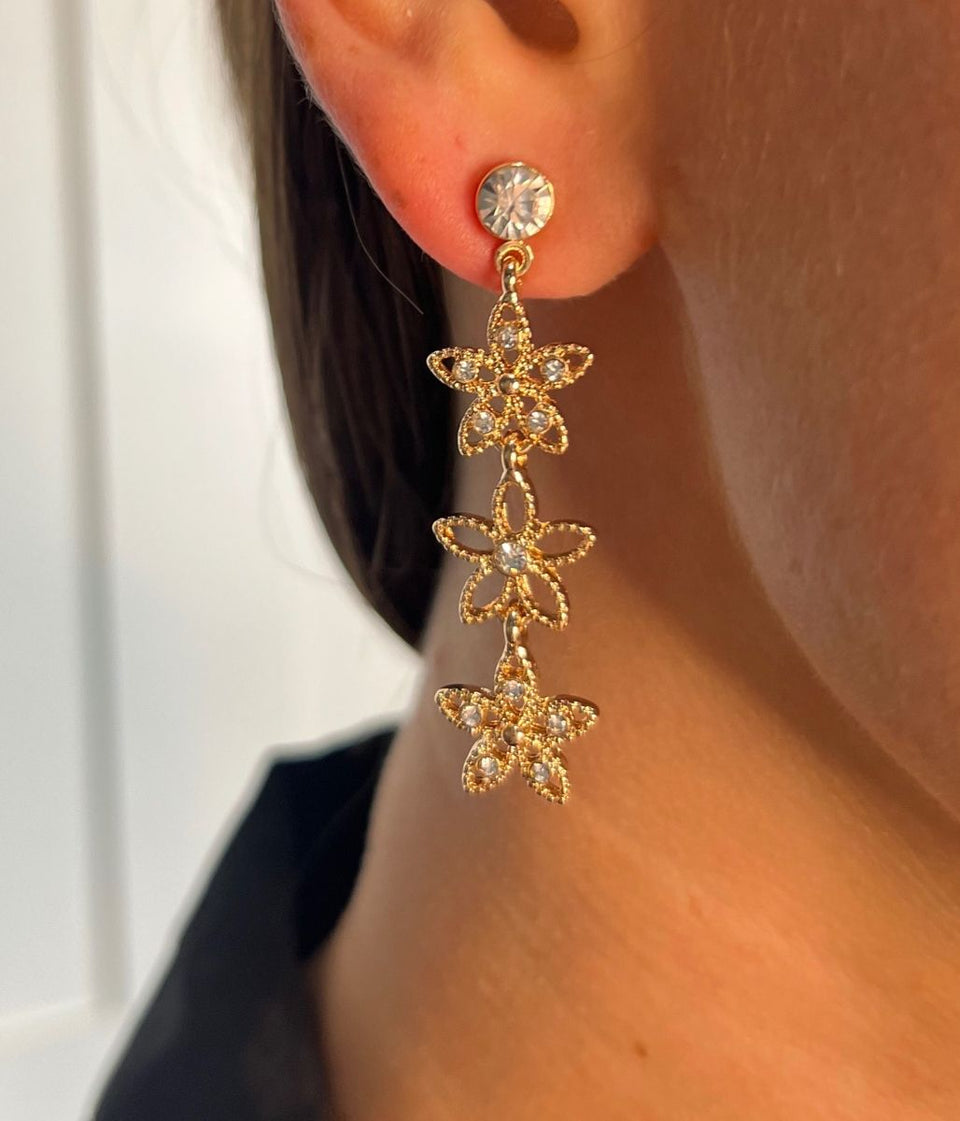 Gold Daisy Drop Earrings