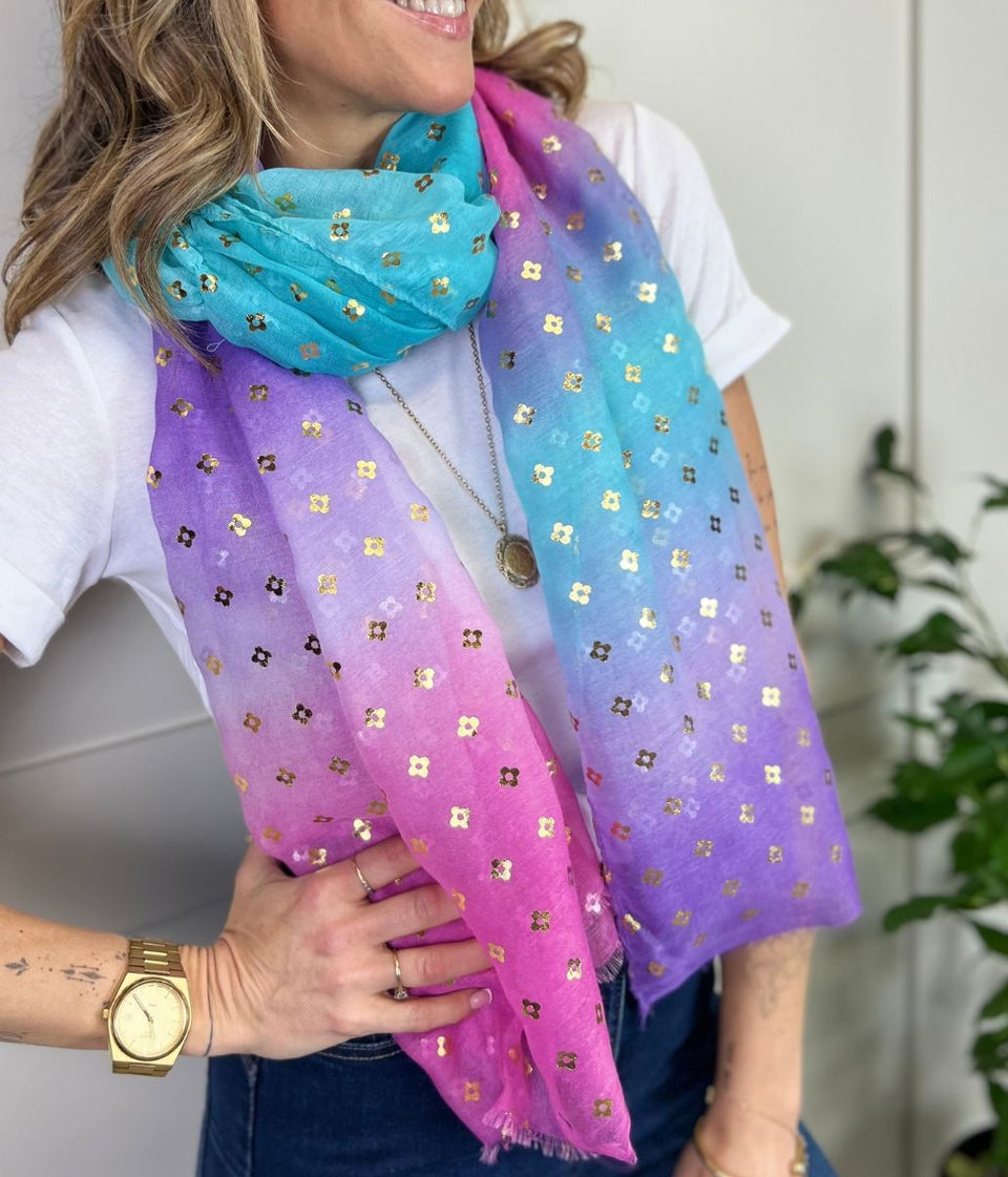 Purple Rainbow Foil Scarf