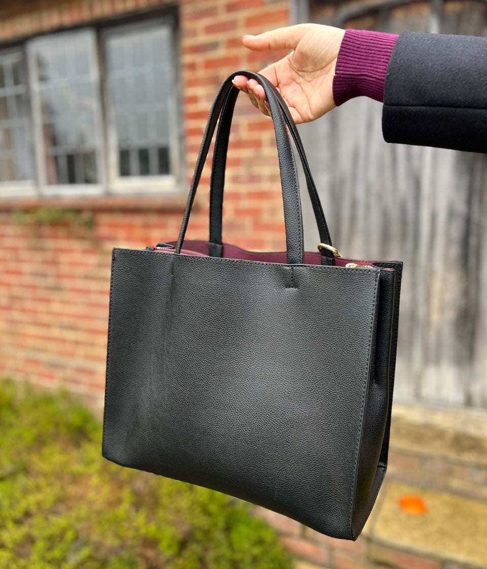 Black Bow Detail Tote Bag