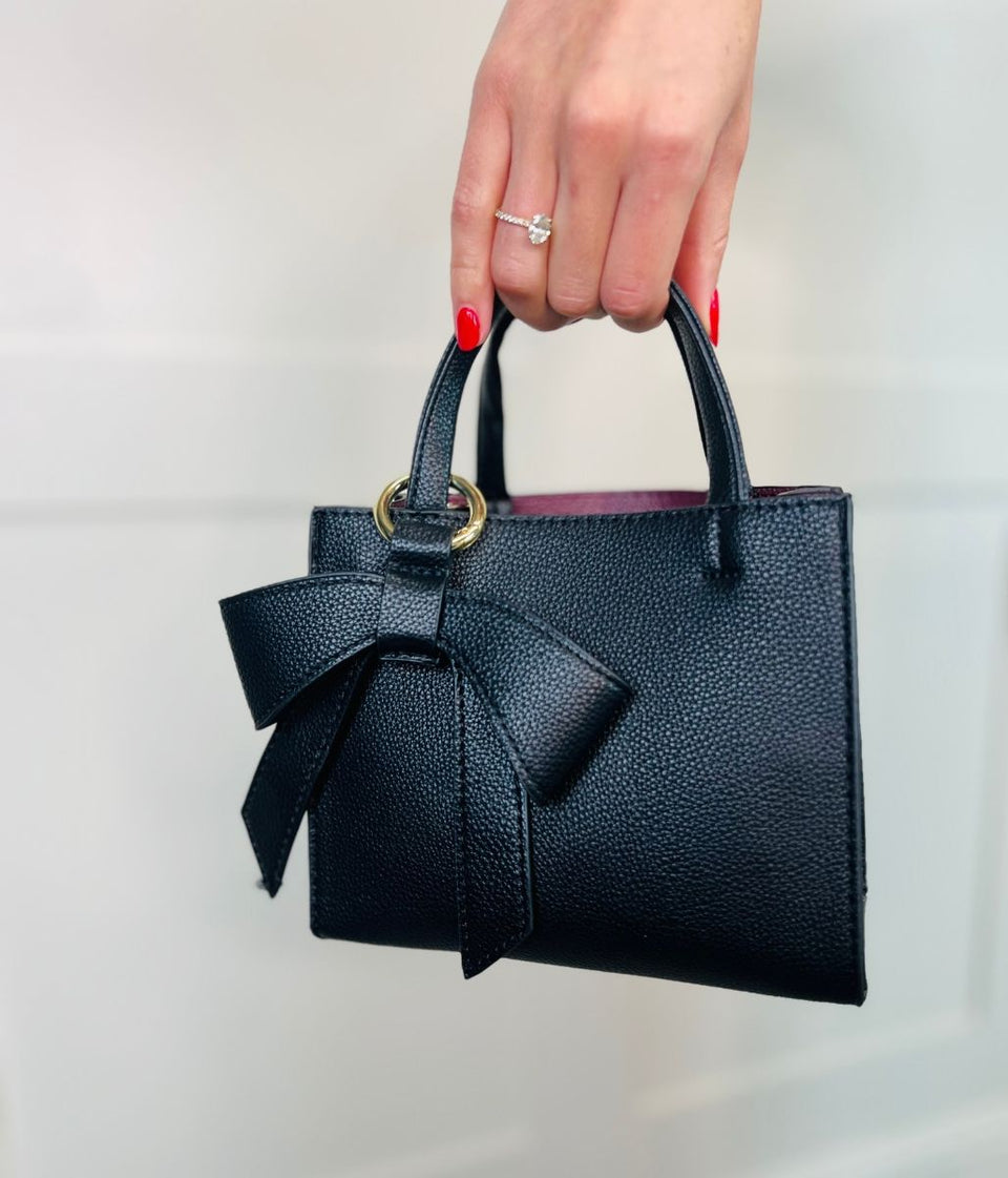 Black Bow Detail Mini Bag