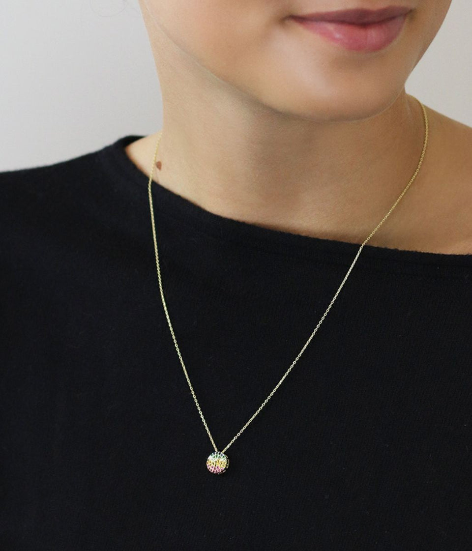 Pom London Gold Rainbow Necklace