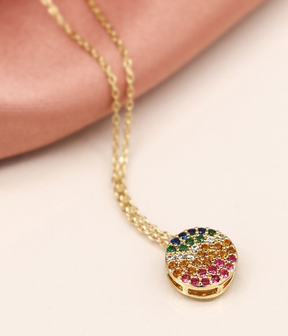 Pom London Gold Rainbow Necklace