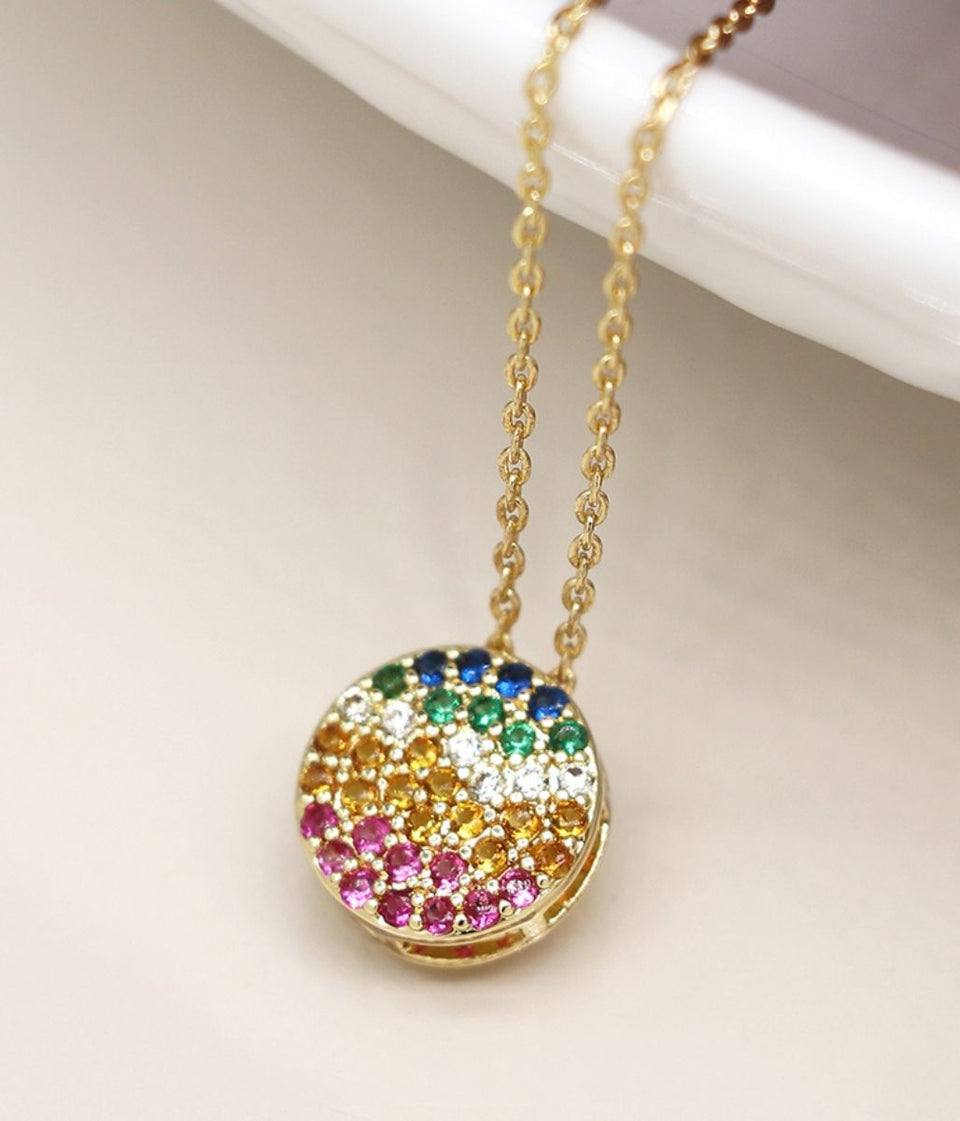 Pom London Gold Rainbow Necklace