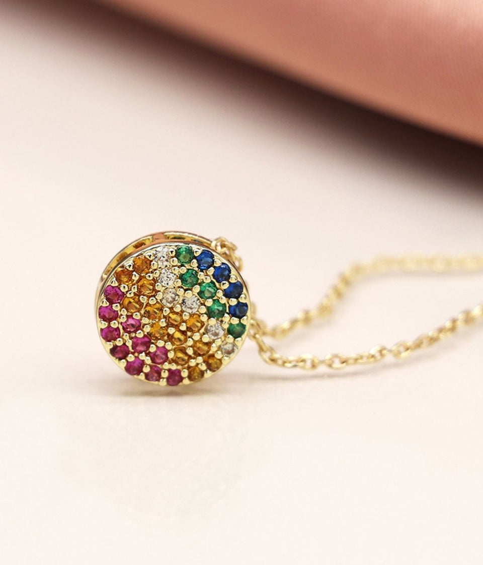 Pom London Gold Rainbow Necklace