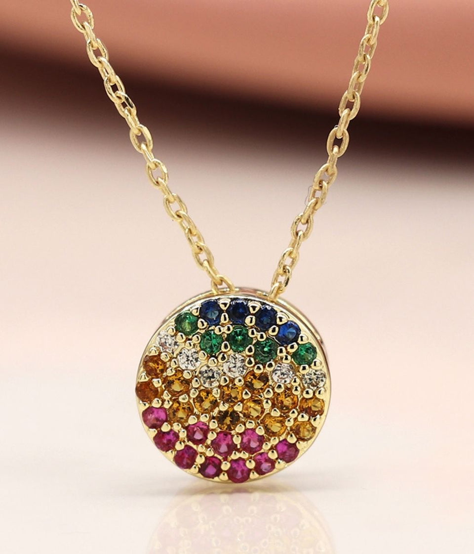 Pom London Gold Rainbow Necklace