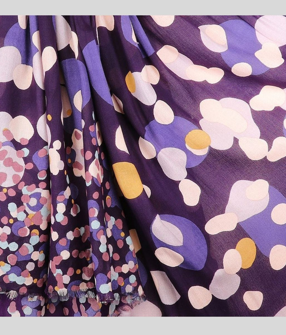 Pom London Purple Spot Bamboo Scarf