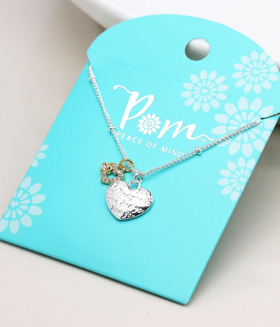 Pom Amelia Gold and Silver Hearts Necklace