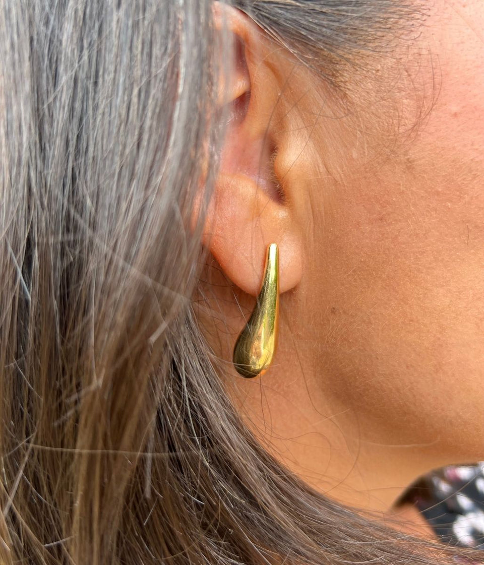 Gold Long Teardrop Earring