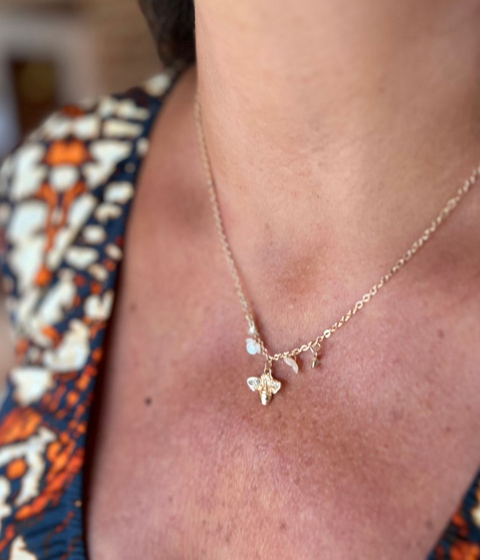 Delicate Gold Bee Necklace