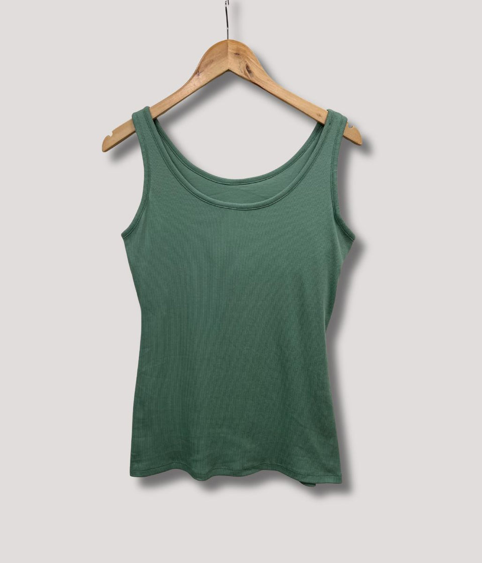 Green Cotton Rich Secret Support Vest Top
