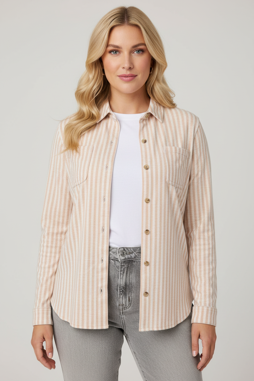 Pink Striped Jersey Shirt